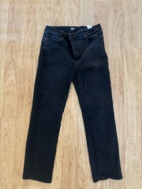 PAIGE Slim Straight Black Jeans